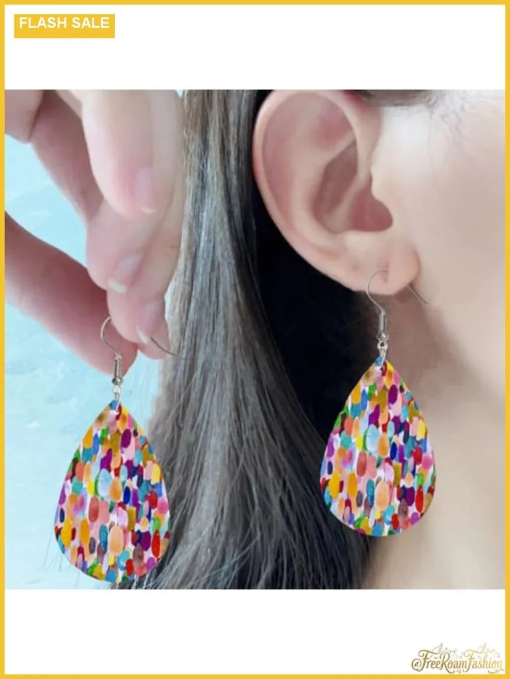 Hand Cut Leather Teardrop Drop Dangle Earrings Hypoallergenic Nickel Free Hook